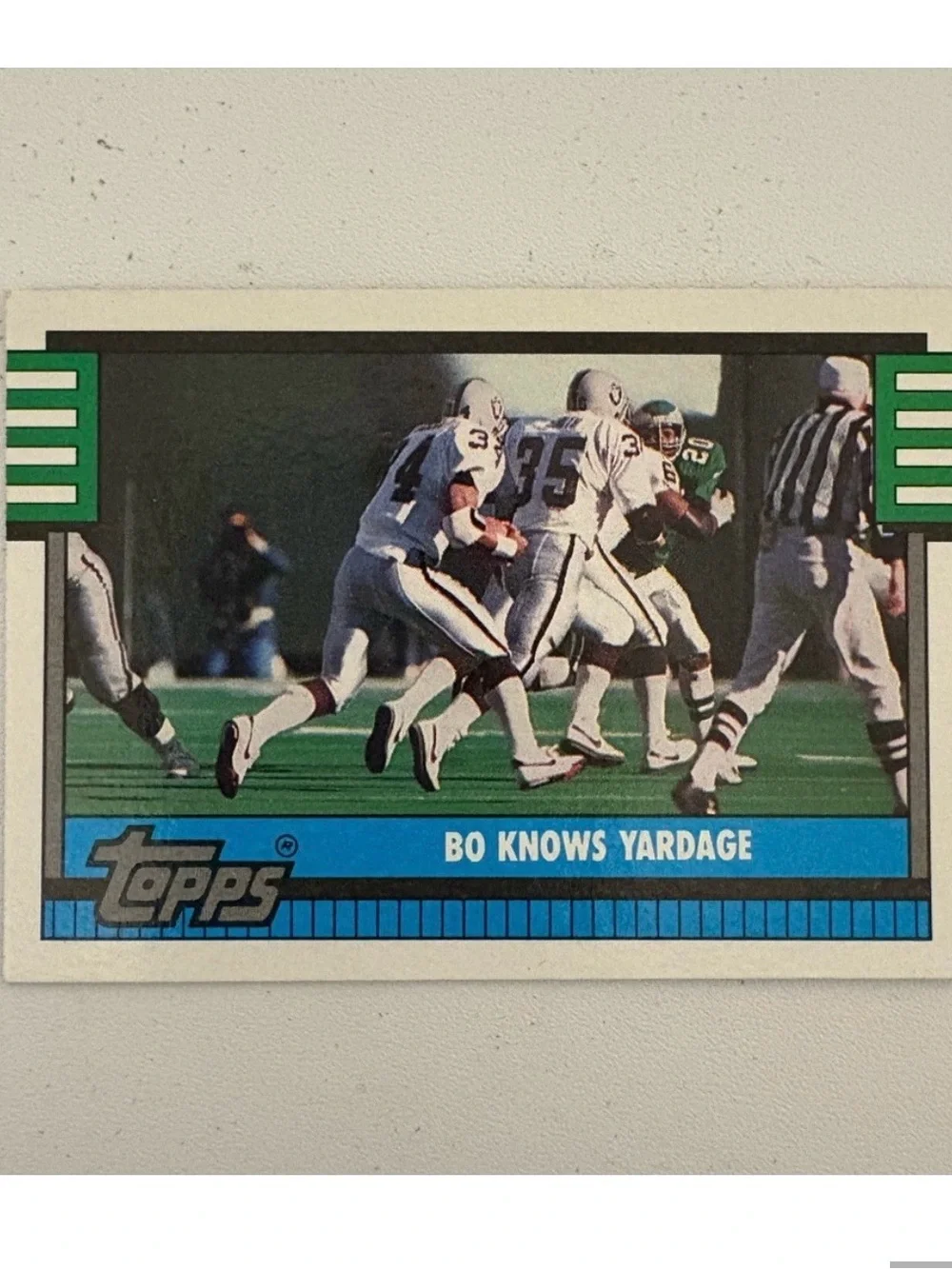 Bo Knows Yardage Raider Topps card Bo Jackson